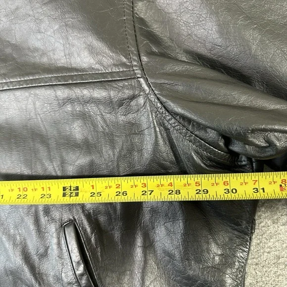 United States MARINE CORP EMBOSSED Black Leather JACKET Men's 3XL Made IN USA - Picture 10 of 14